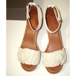 New Womens 9 M Sandal Shoe Franco Sarto Wedge Clemens Platform Espadrille Flower